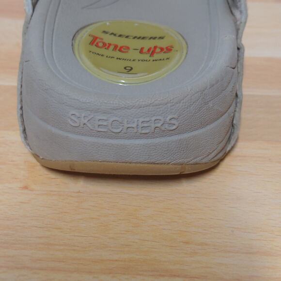 Skechers Natural Cali Tone Ups Sandals Flip Flops Boho Toe Post Thong - Size 9 - Picture 10 of 13